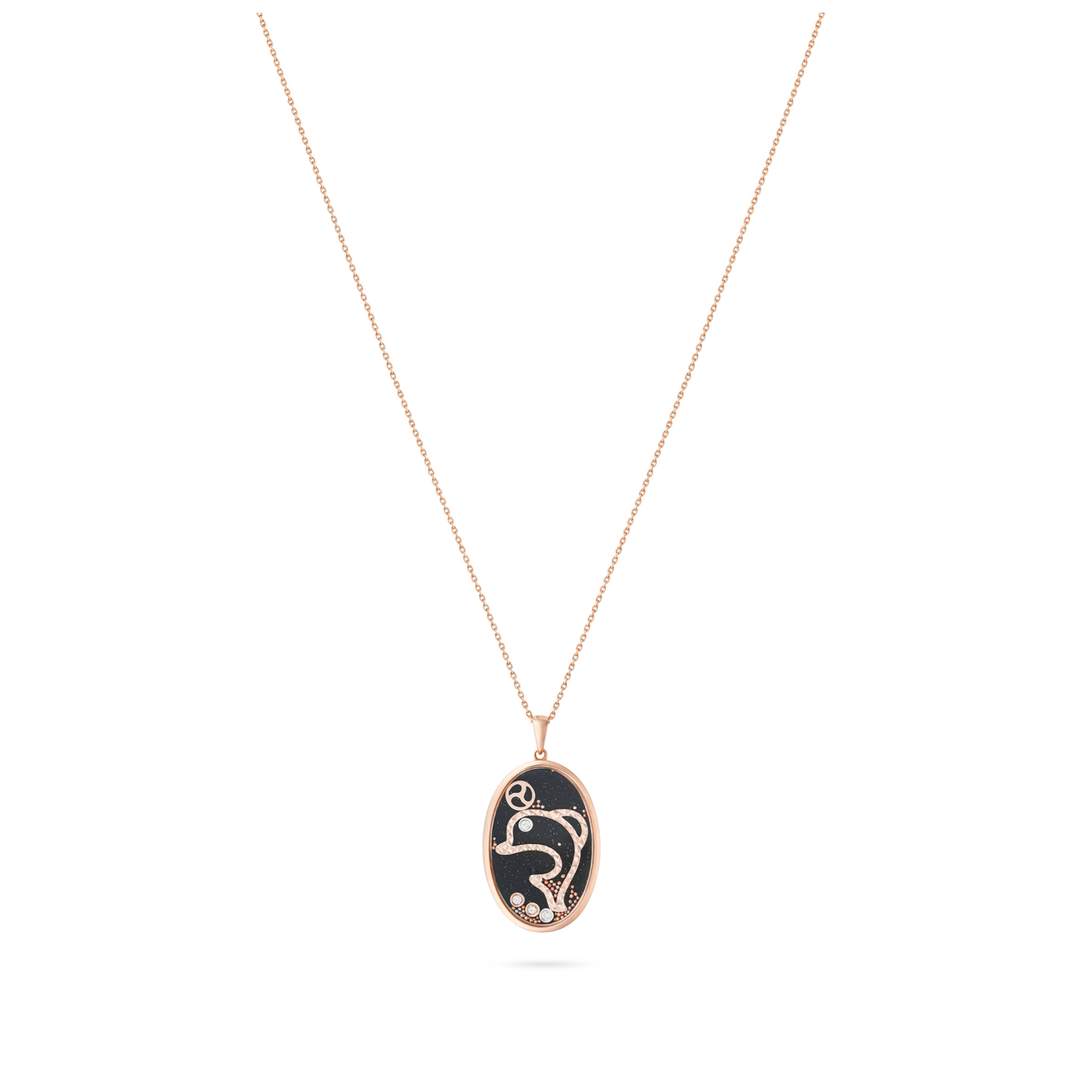 Rose Gold Diamond Dolphin Pendant