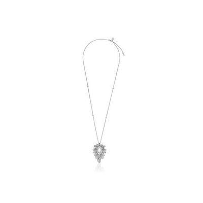 RONZA White Gold Leaves Marquis Diamond Pendant.