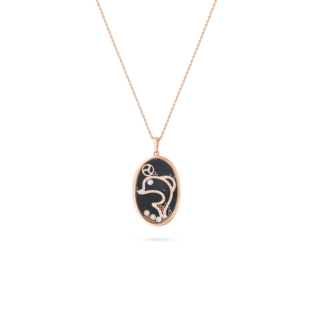 ICONS Rose Gold Diamond Dolphin Pendant