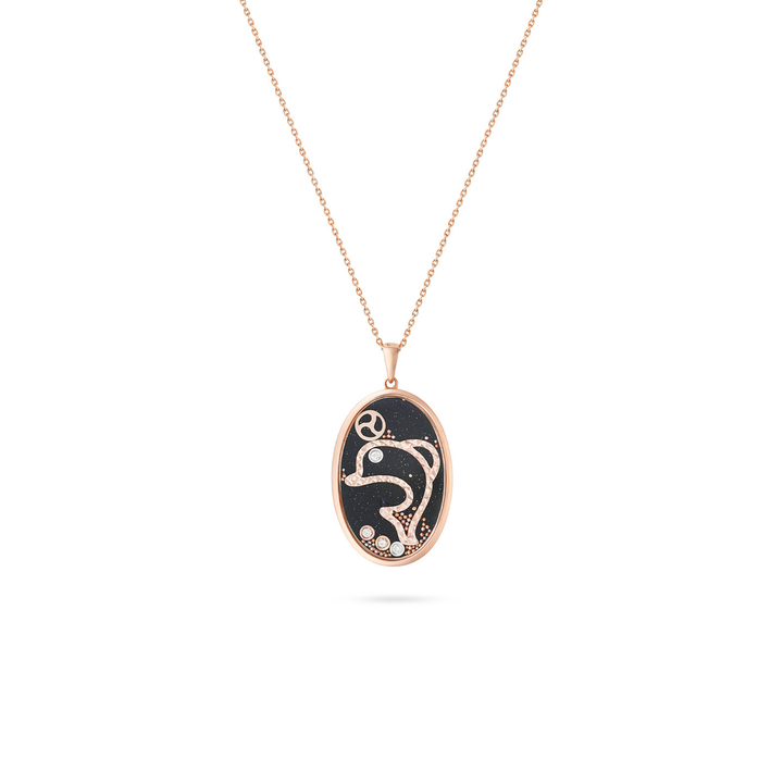 ICONS Rose Gold Diamond Dolphin Pendant