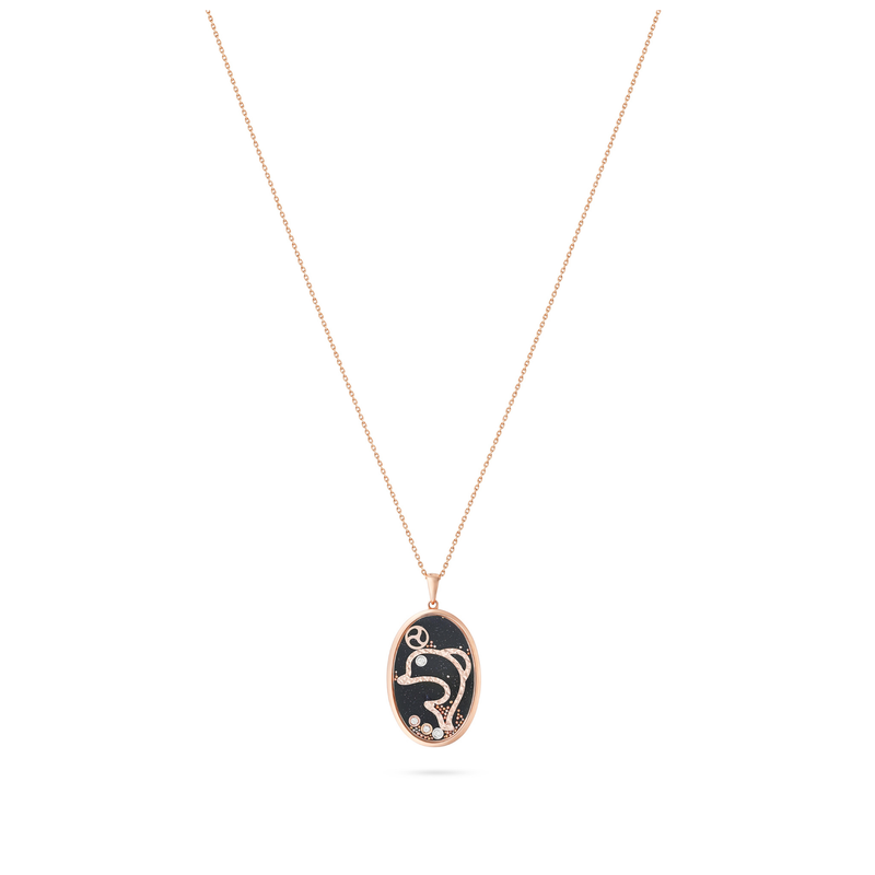 Rose Gold Diamond Dolphin Pendant