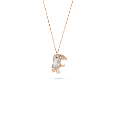 ICONS Yellow Gold Diamond Parrot Pendant