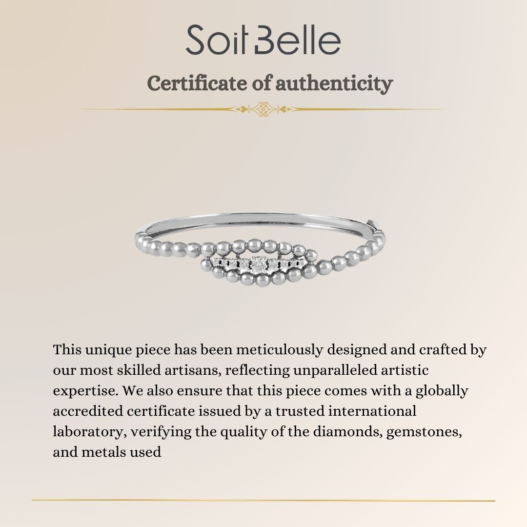 Lucien White Gold Twisted Diamond Bangle