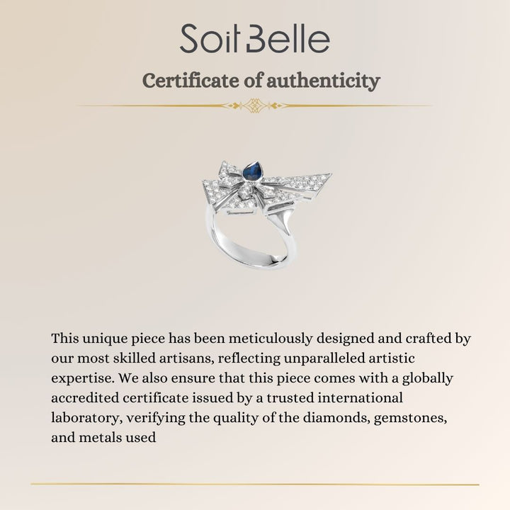 VISTA White Gold Diamond With Natural Blue Sapphire
