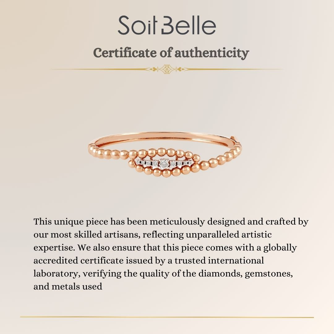 Lucien Rose Gold Twisted Diamond Bangle