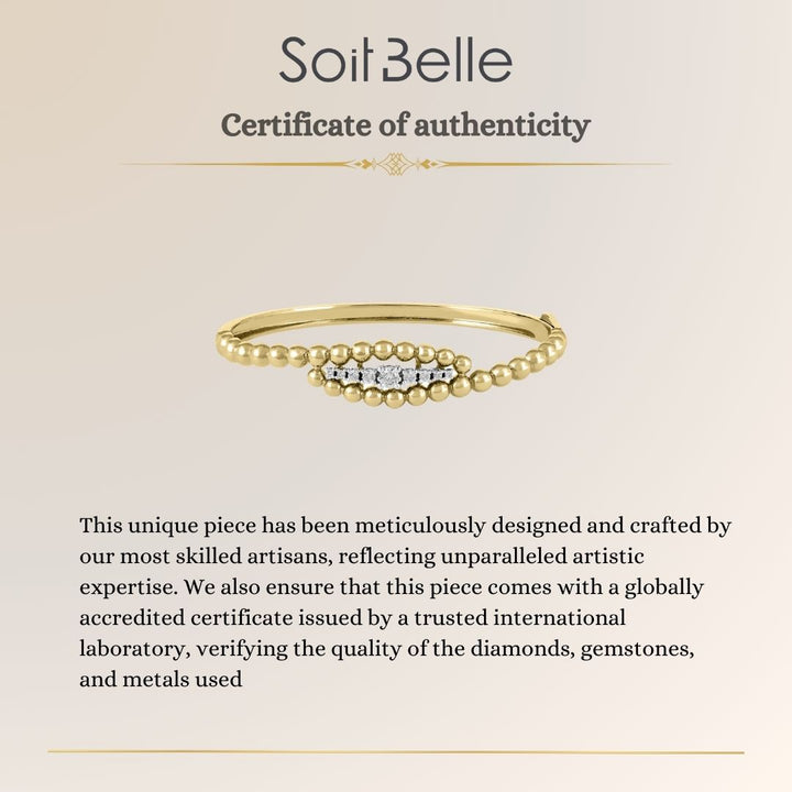 Lucien Yellow Gold Twisted Diamond Bangle