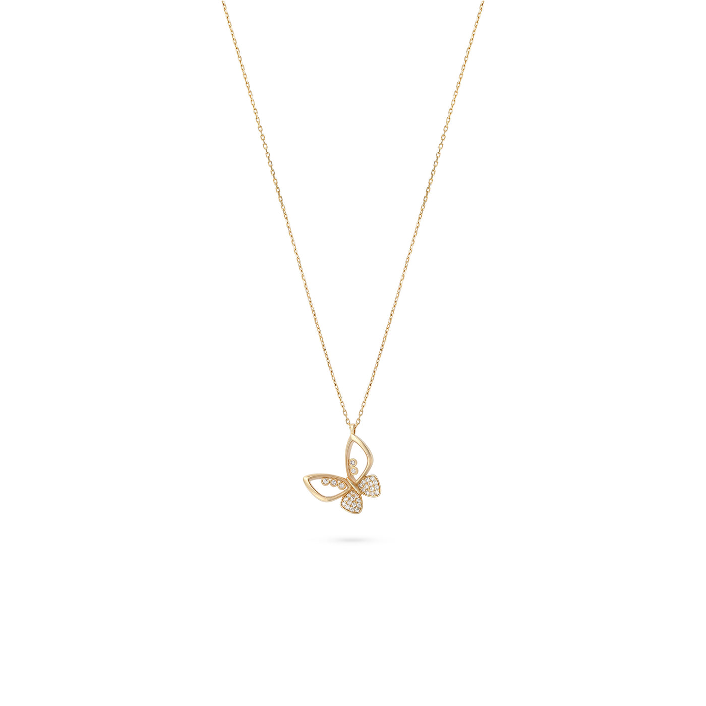 Yellow Gold Diamond butterfly Pendant