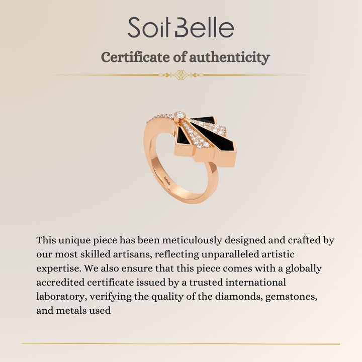 VISTA Rose Gold Onyx Round Diamond 