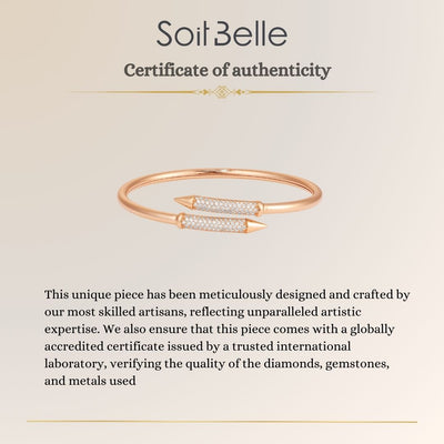 ETOILE Rose gold bangle with round diamond and two head of gold