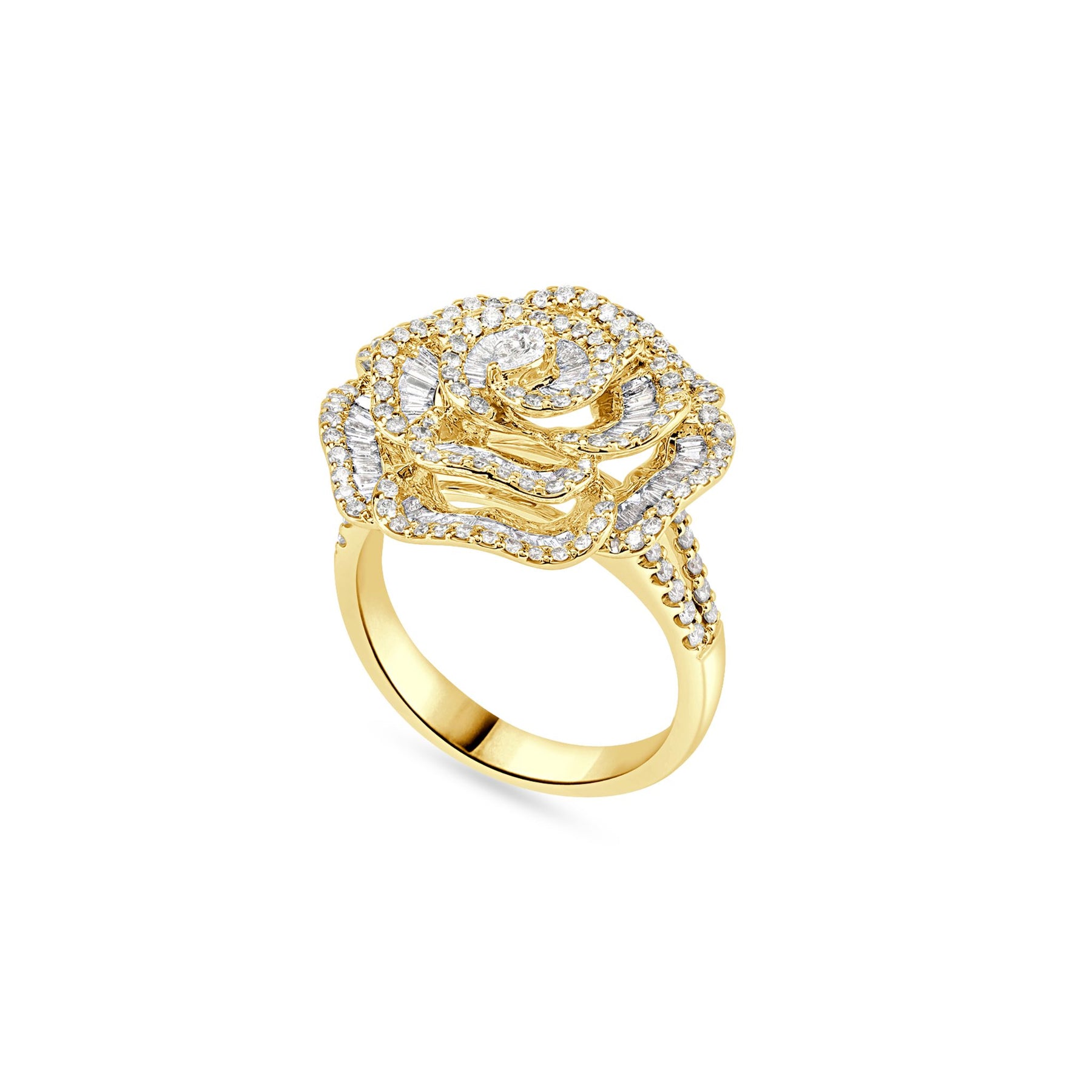 Captivating Beauty: Exploring Flower Diamond Ring in Yellow Gold