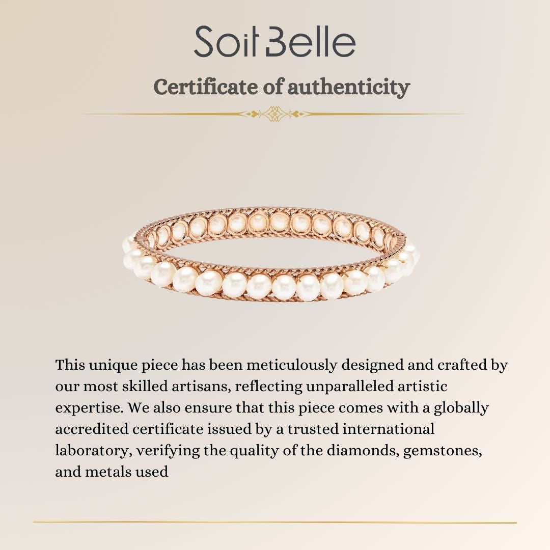 BAHR Rose Gold White Pearl Bangle