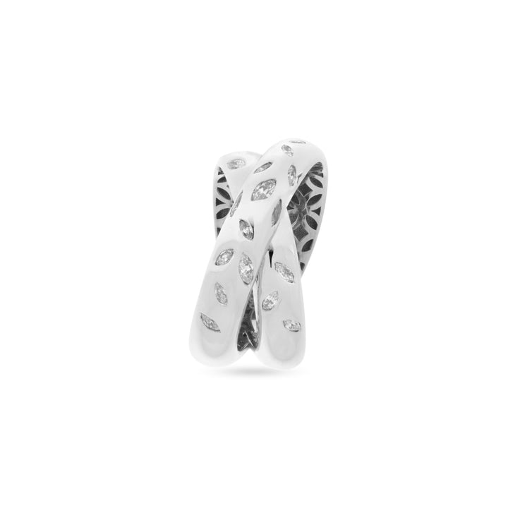 ETOILE White gold thick overlapping diamond ring