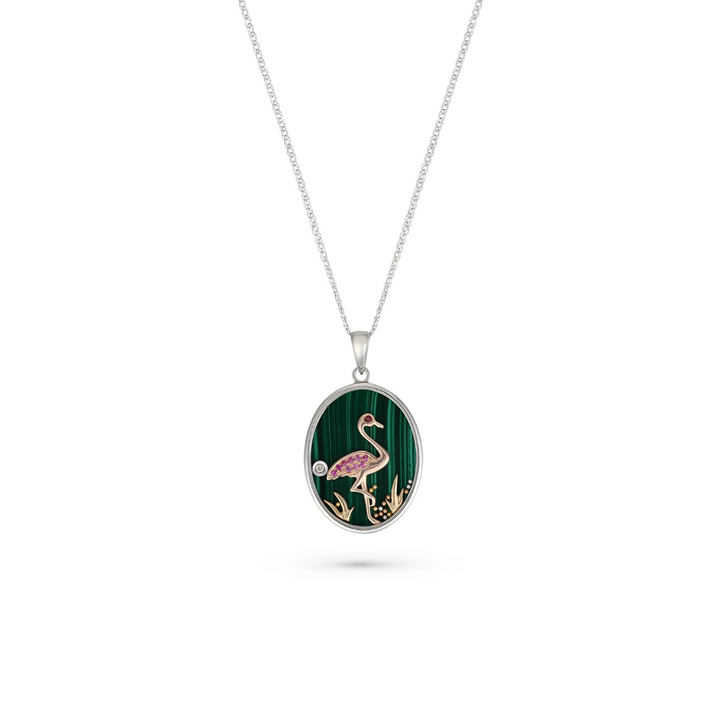 ICONS White Gold Diamond Flamingo Pendant