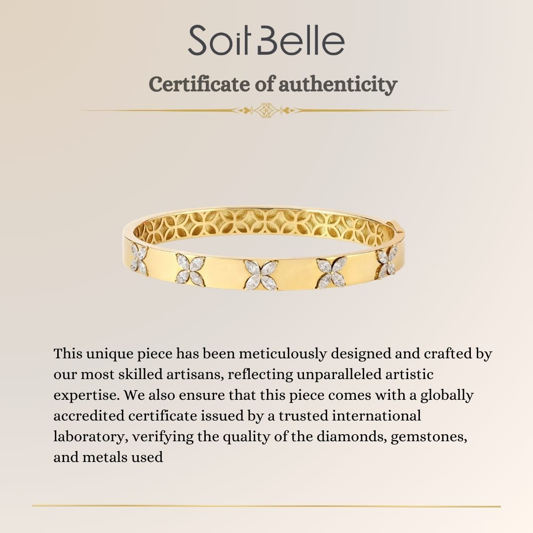 RONZA Yellow Gold Diamond Bangle