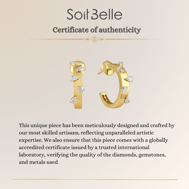 ETOILE Yellow Gold Hoops Diamond Earring