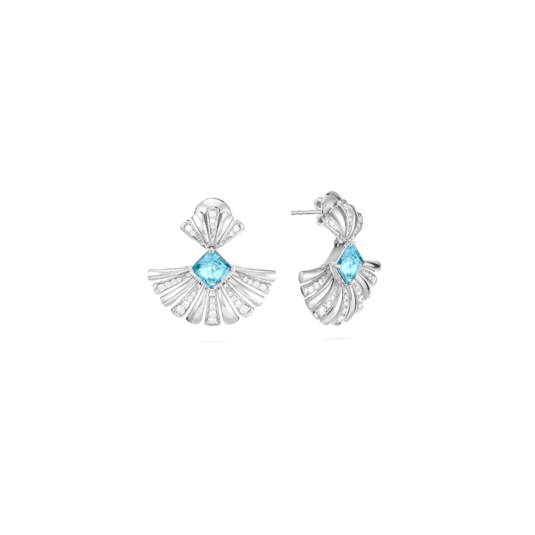 ETOILE White Gold Diamond Earring With Natural topaz