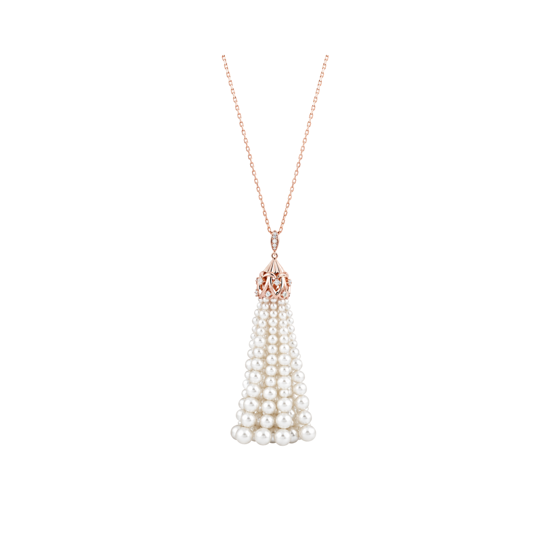 luxury rose gold diamond pearl pendant Dubai