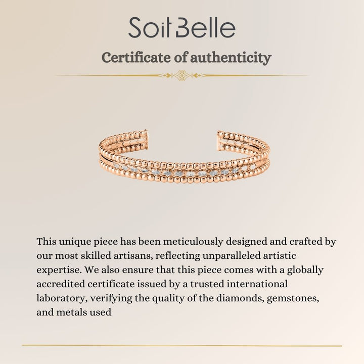 Lucien Rose Gold Diamond and Bubble Bangle
