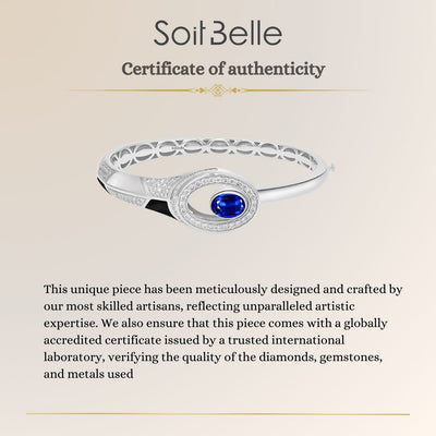 D' OPRAH white Gold Diamond Bangle natural kyanite