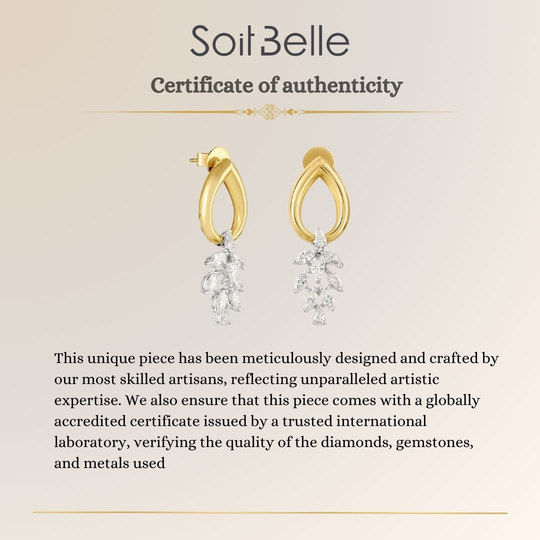 ETOILE Yellow Gold Open Flower Diamond Earring