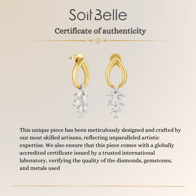 ETOILE Yellow Gold Open Flower Diamond Earring