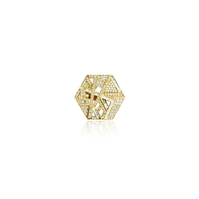 VISTA Yellow Gold Hexagon Diamond Ring