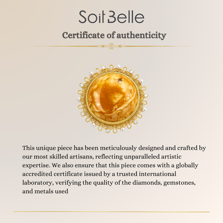 Amber Brooch Pearl
