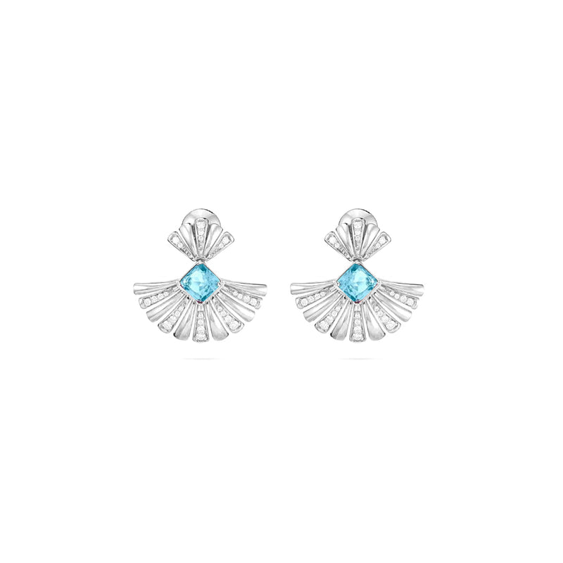 ETOILE White Gold Diamond Earring With Natural topaz