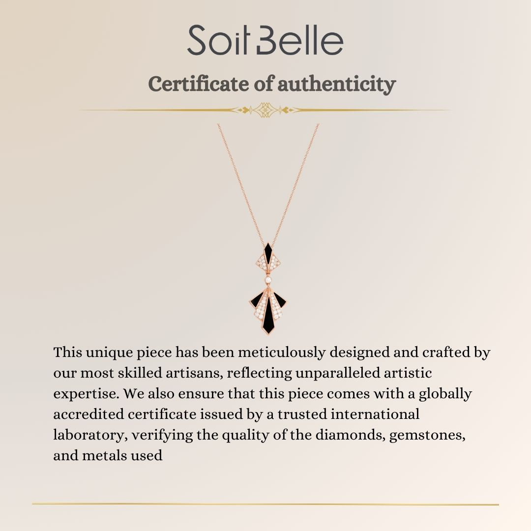 Rose Gold Onyx Diamond Pendant