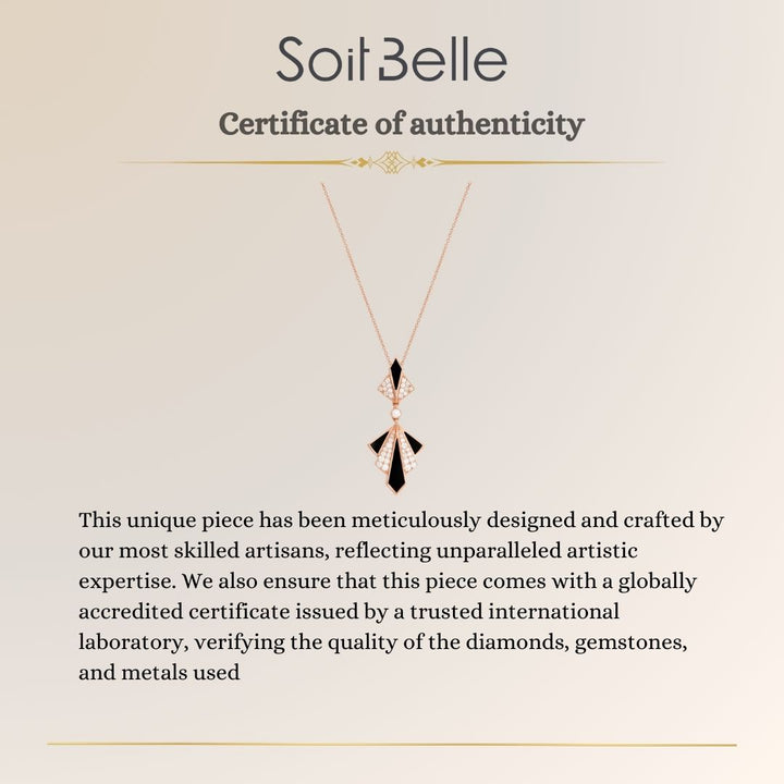 Rose Gold Onyx Diamond Pendant