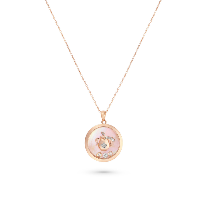 ICONS Rose Gold Diamond Aquarius Pendant