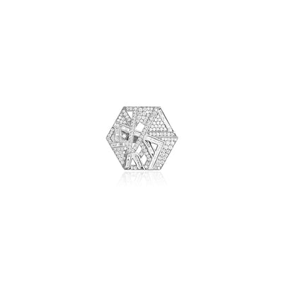 VISTA White Gold Hexagon Diamond Ring