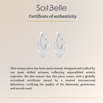DILARA WHITE GOLD Cascading Diamond Baguette Earrings