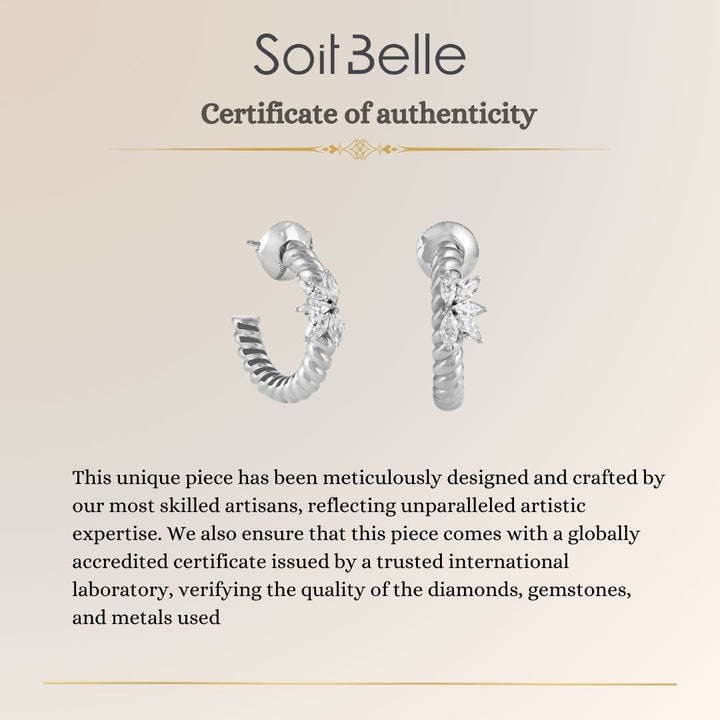 Lucien Jolie Twisted White Gold Diamond Earring