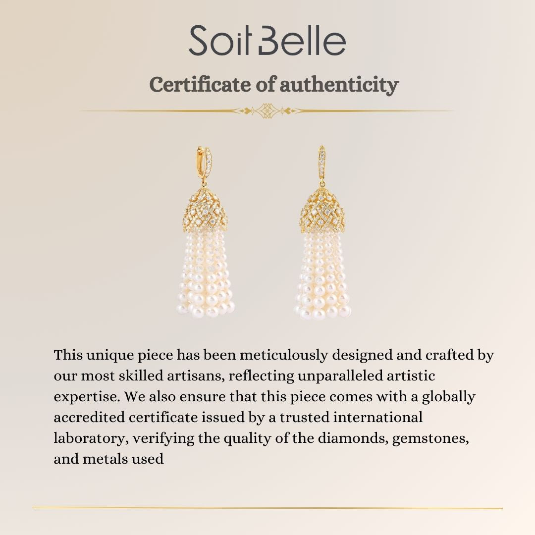 luxury pearl diamond earrings