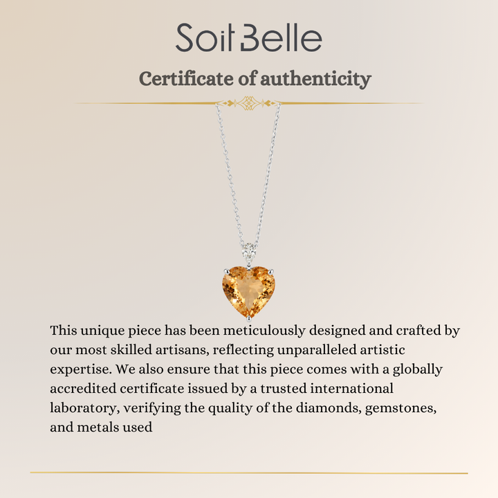 luxury yellow gold citrine diamond pendant
