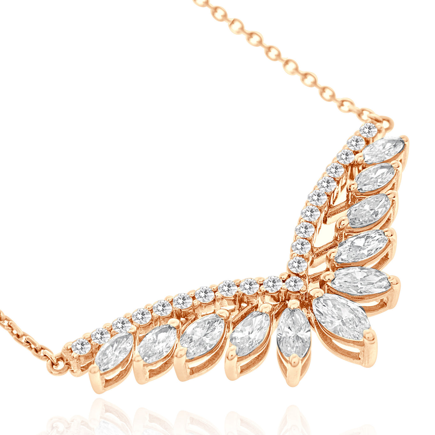 ETOILE Rose Gold Marquise Diamond Pendant.