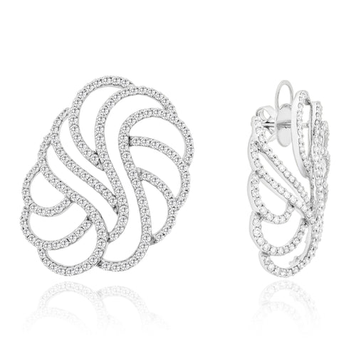 White Gold Orchid Style Diamond Earring White Gold Orchid Style Diamond Earring