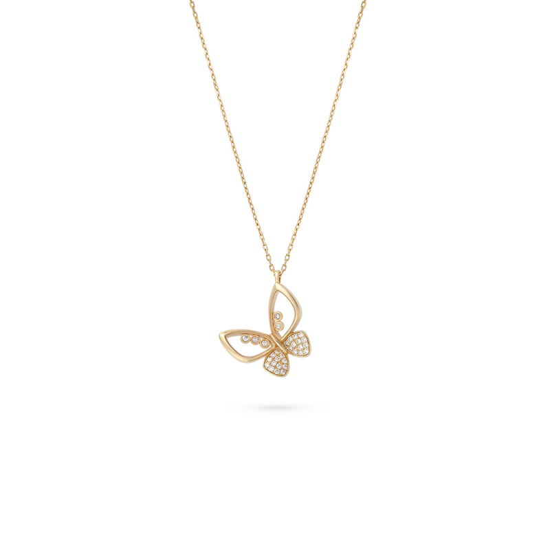 ICONS Yellow Gold Diamond butterfly Pendant