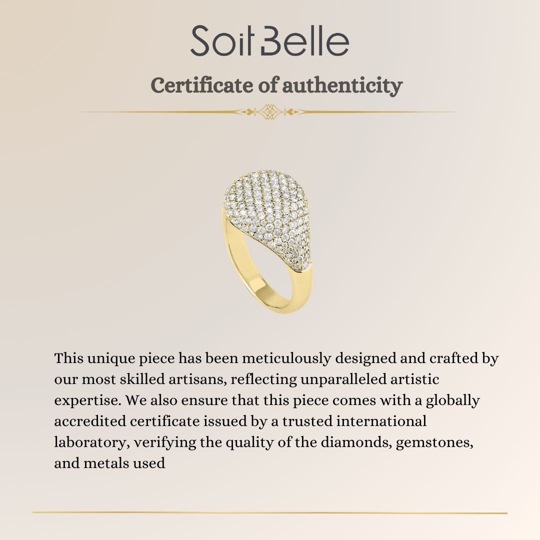 ETOILE Yellow Gold Pavé Pinky ring