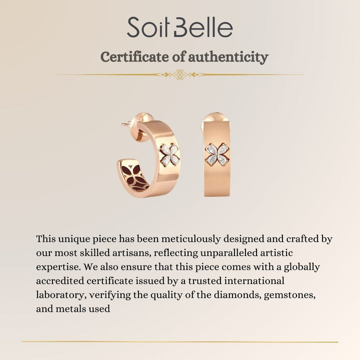 RONZA Rose Gold Floral Diamond Earring