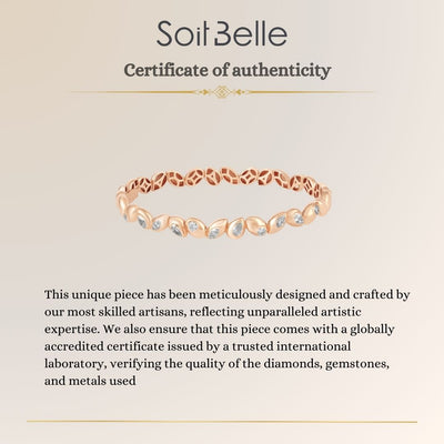 ETOILE Rose Gold Leaves Diamond Bangle