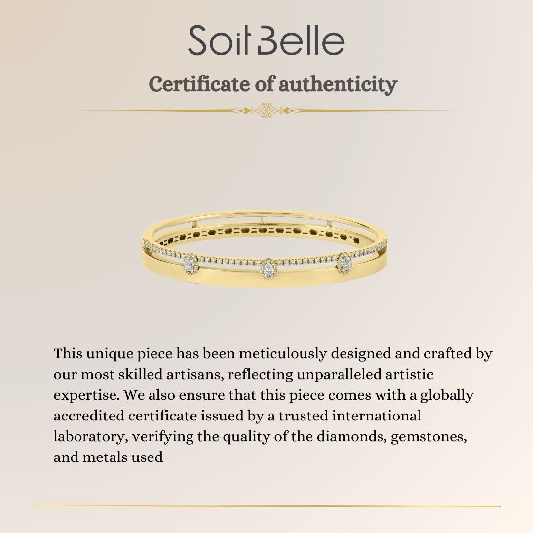 ETOILE Yellow Gold Classic Diamond Bangle