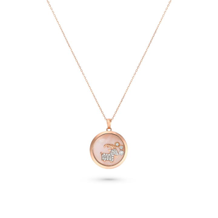 ICONS Rose Gold Diamond Capricorn Pendant