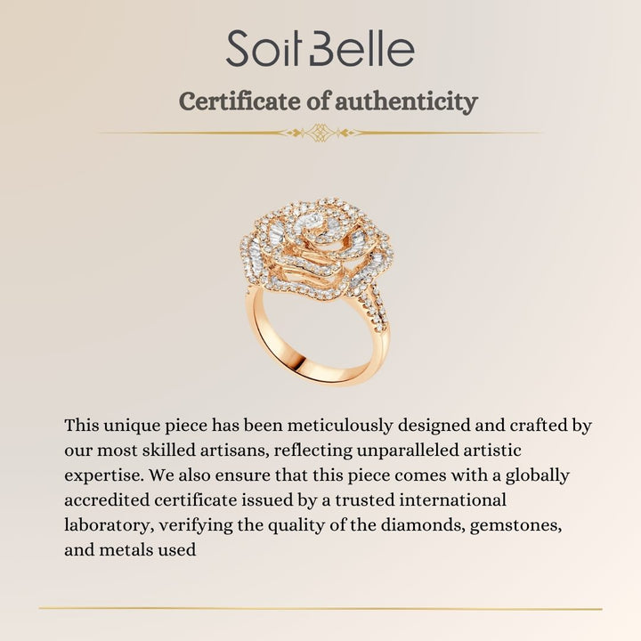 RONZA Rose Gold Flower petal diamond ring