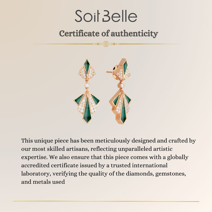 VISTA Rose Gold Malachite Earring