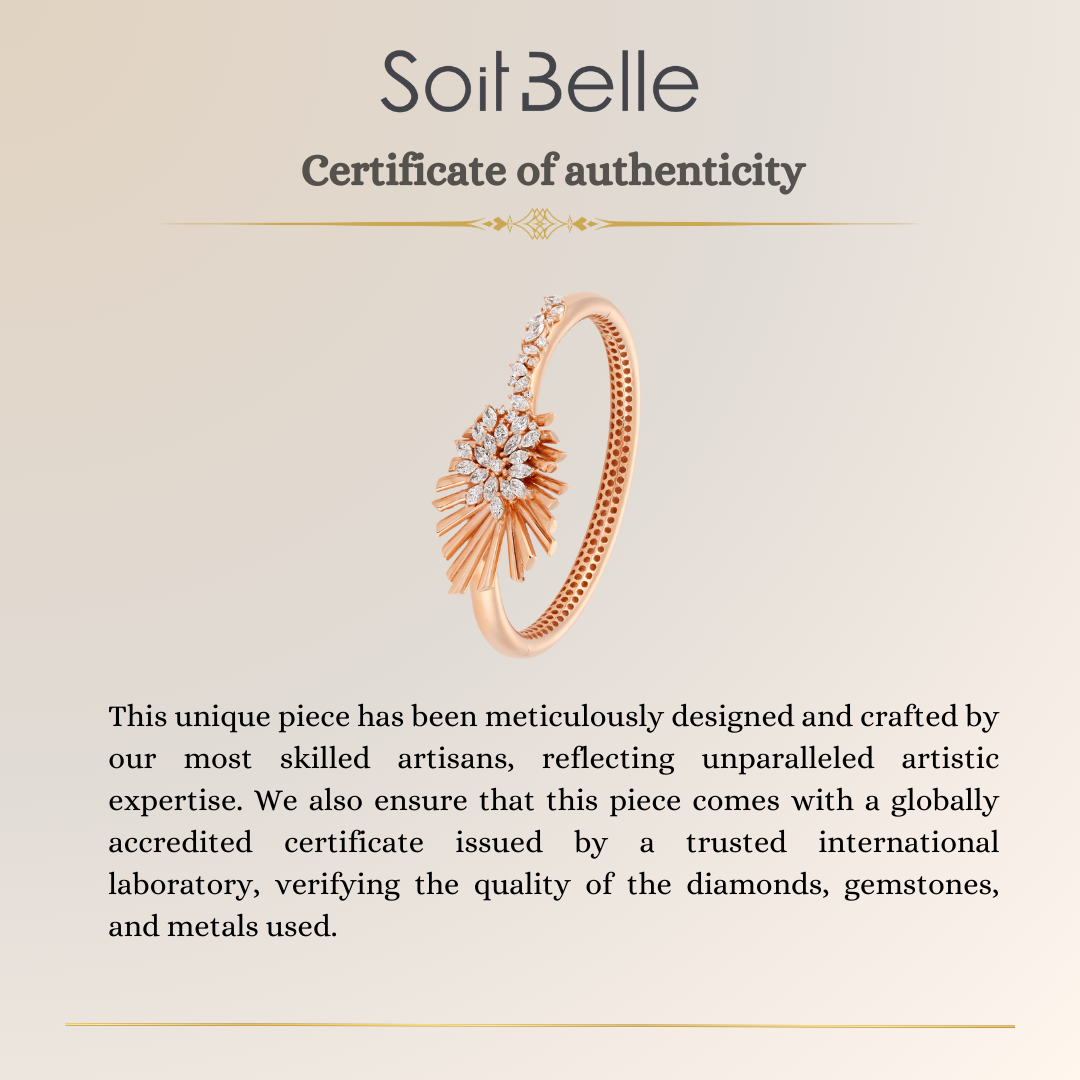 VISTA  Rose Gold Diamond Sunburst Bangle