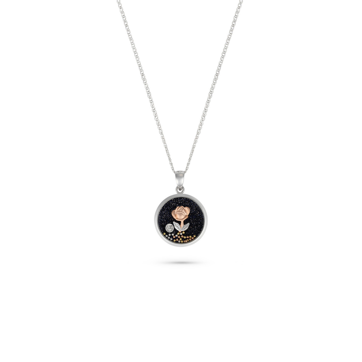 ICONS White Gold Diamond Rose Pendant