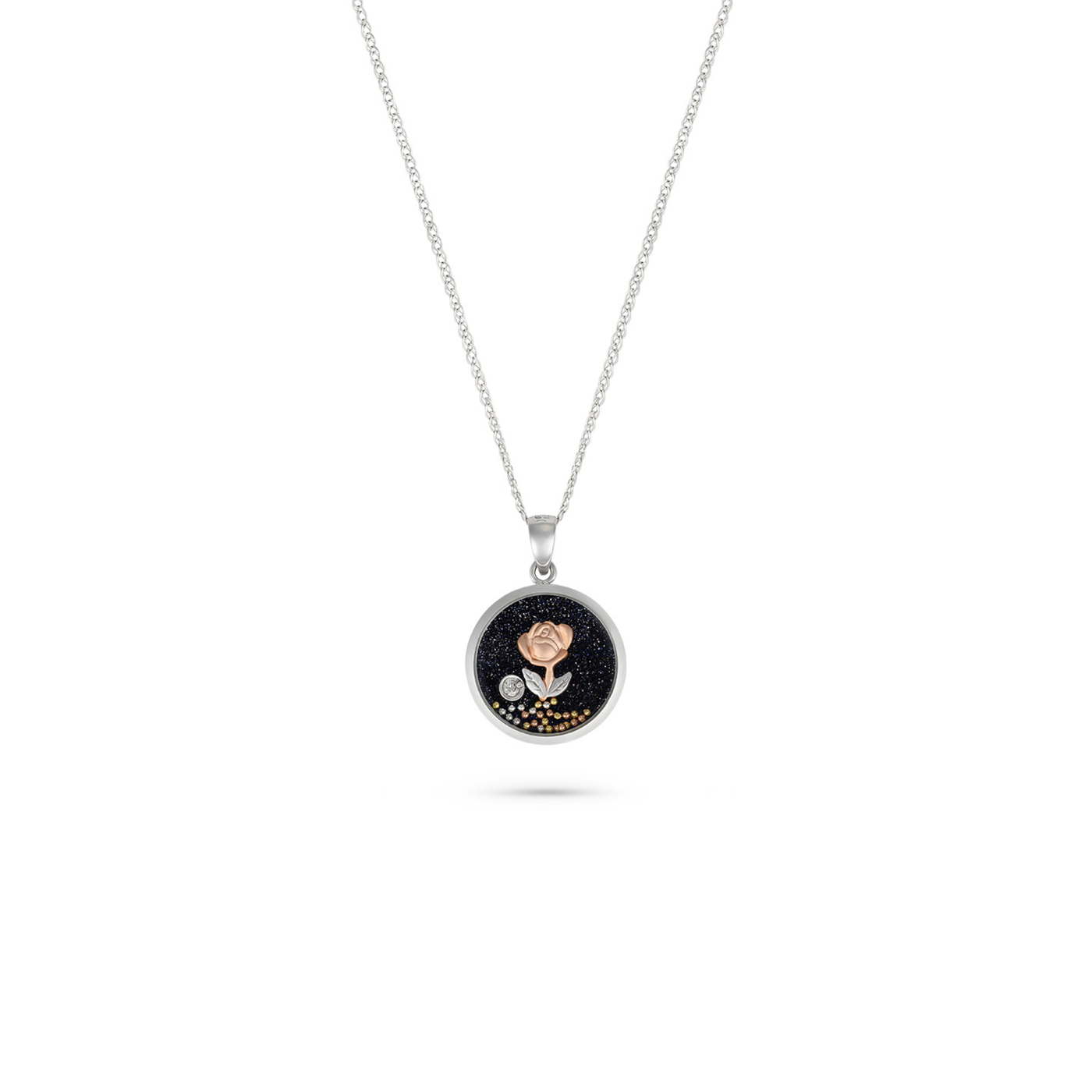 ICONS White Gold Diamond Rose Pendant