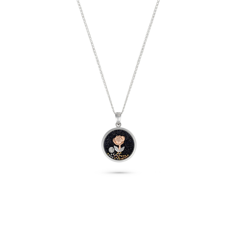 ICONS White Gold Diamond Rose Pendant